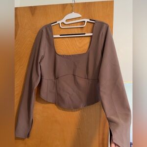 Abercrombie & Fitch Brown Square Neck Blouse